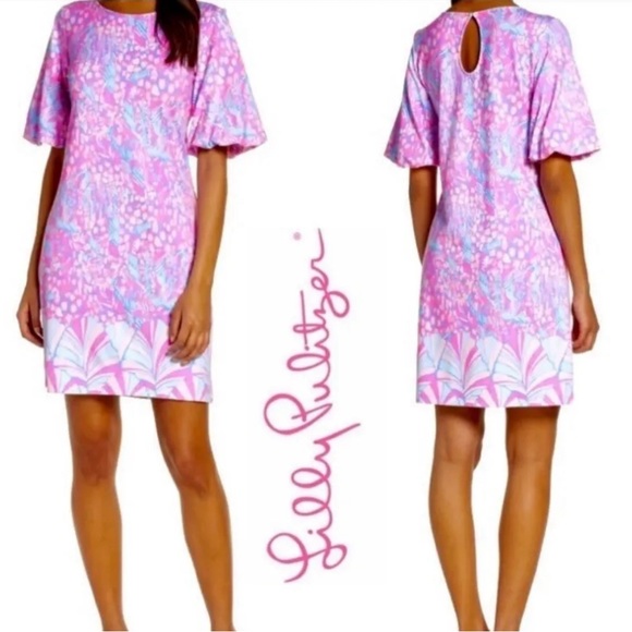 LILLY PULITZER BRITTON DRESS Pink Sorbet High Altitude Engineered XS - Picture 1 of 9